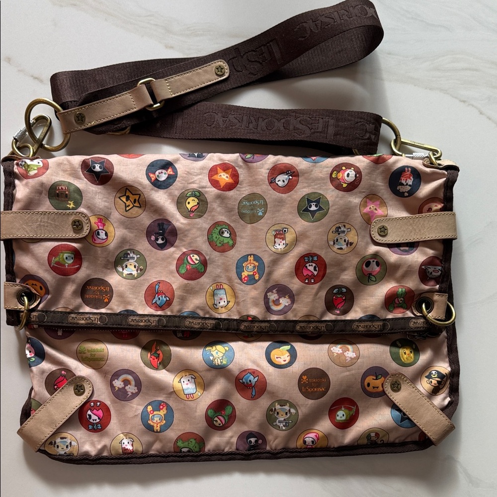 LeSportsac *Original* Todoki Crossbody Messenger Bag with Brown Strap